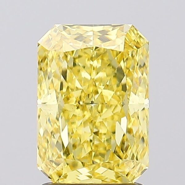 2.1 carat,  colour, VS1 clarity, Radiant shape, Lab Grown Diamond.