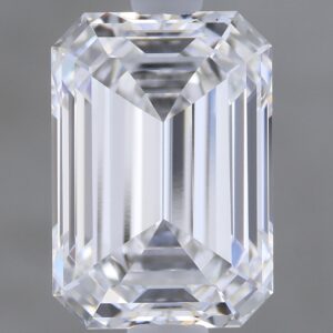 1.56 carat, D colour, VVS2 clarity, Emerald shape, Lab Grown Diamond.
