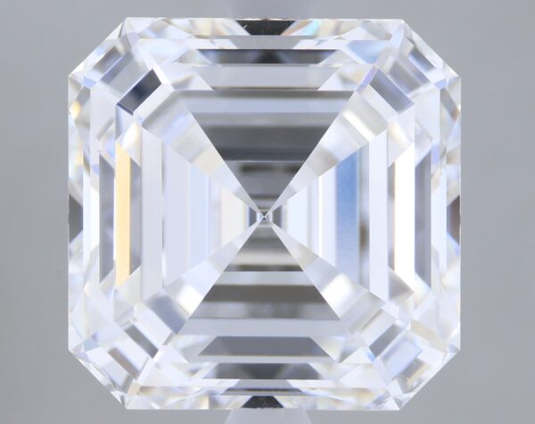 3.62 carat, D colour, VVS2 clarity, Asscher shape, Lab Grown Diamond.