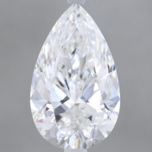 3.78 carat, E colour, VS2 clarity, Pear shape, Lab Grown Diamond.